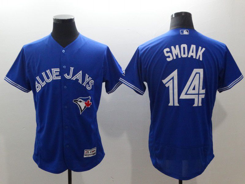 Men Toronto Blue Jays 14 Smoak Blue Elite MLB Jerseys